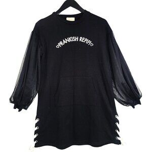 Repipi Armario Prankish Black Goth Bubble Sleeve Oversized  Sweater Dress